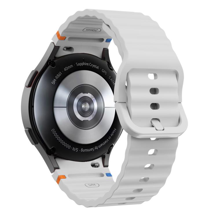 For Samsung Galaxy Watch 7  / 6 / 5 / 4 Kalebol Wave Stitching Silicone Watch Band