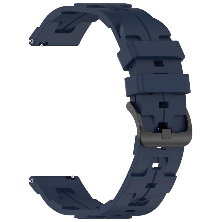 20mm Kalebol Solid Color Black Buckle Round Tail Silicone Watch Band