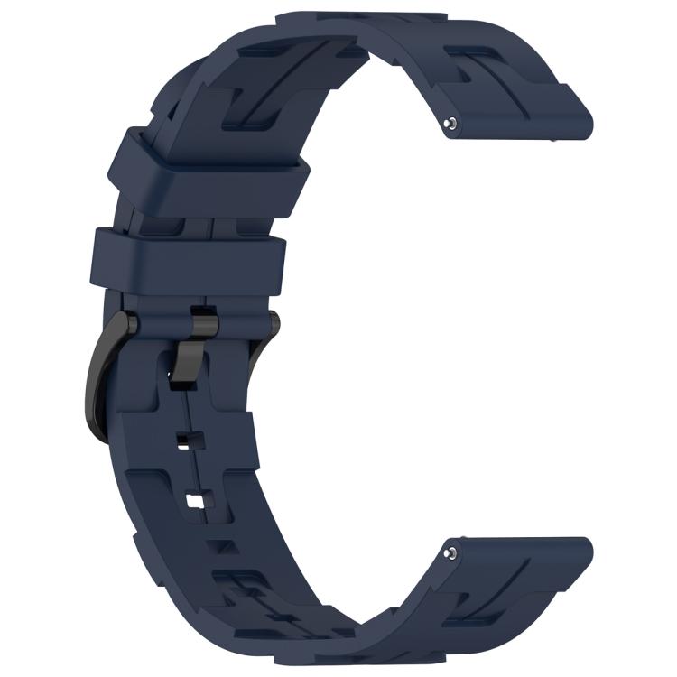 20mm Kalebol Solid Color Black Buckle Round Tail Silicone Watch Band