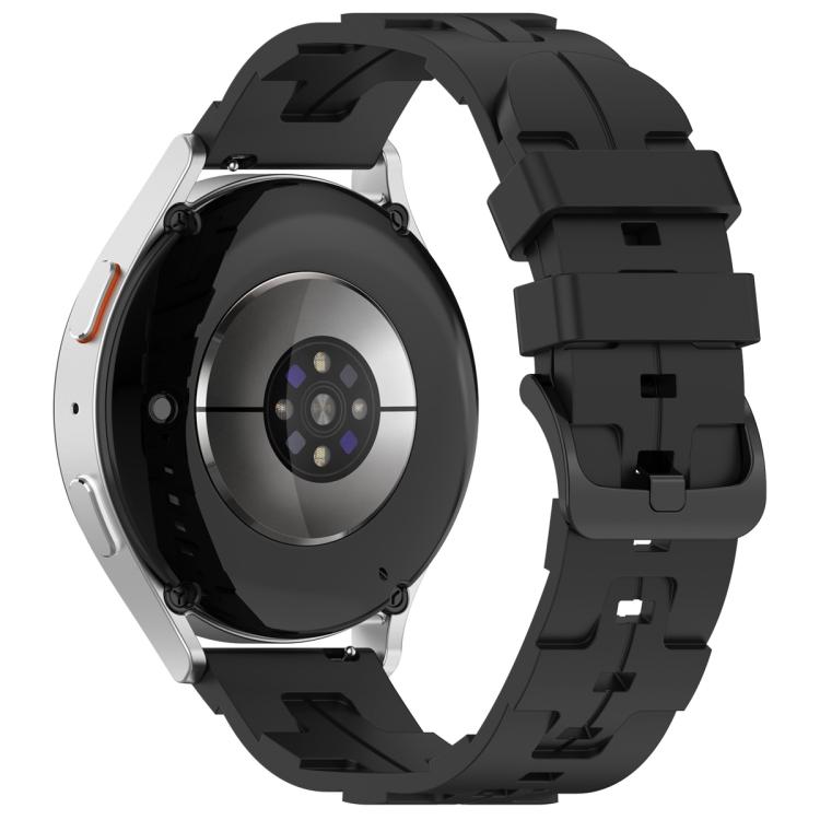 20mm Kalebol Solid Color Black Buckle Round Tail Silicone Watch Band