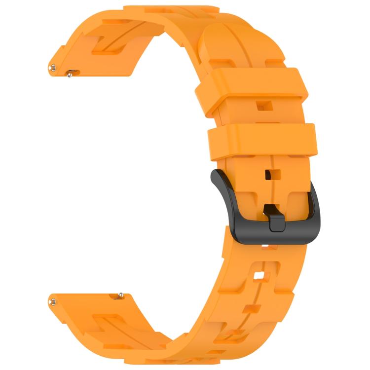 20mm Kalebol Solid Color Black Buckle Round Tail Silicone Watch Band