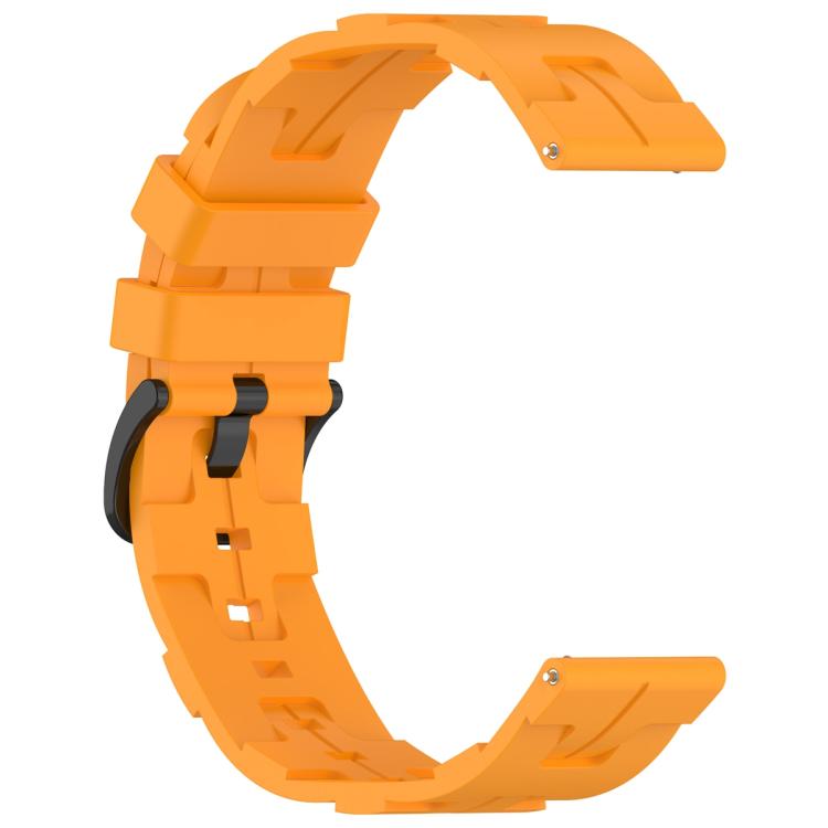 20mm Kalebol Solid Color Black Buckle Round Tail Silicone Watch Band