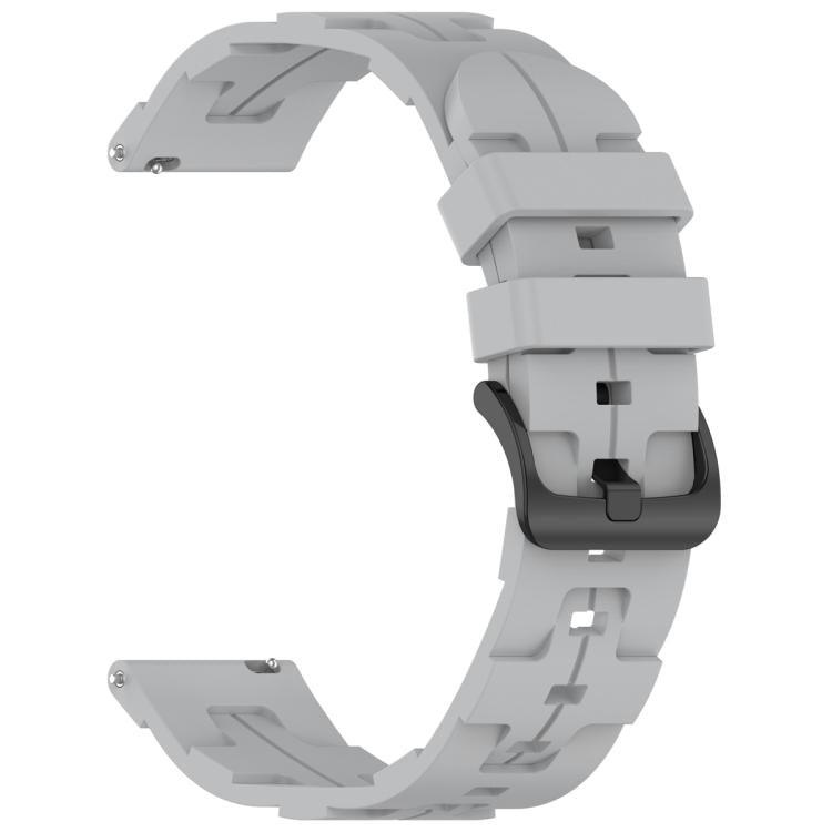 20mm Kalebol Solid Color Black Buckle Round Tail Silicone Watch Band