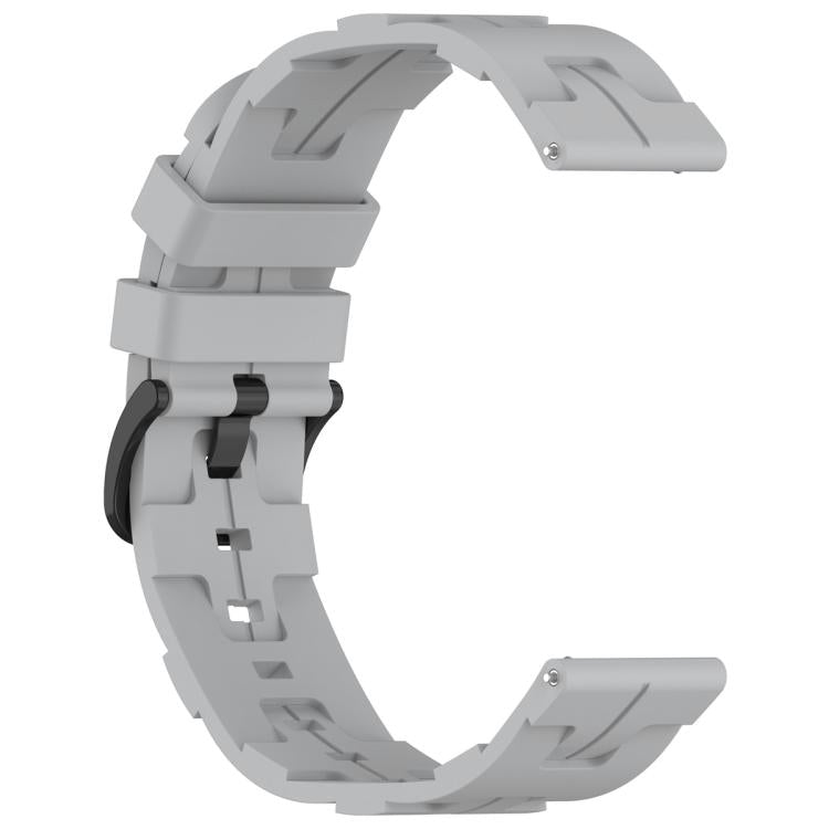 20mm Kalebol Solid Color Black Buckle Round Tail Silicone Watch Band