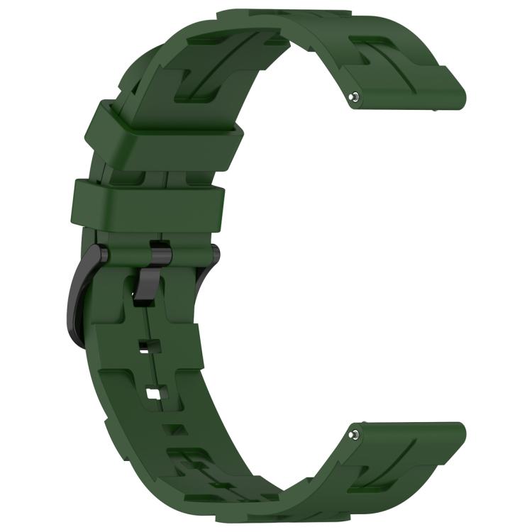 20mm Kalebol Solid Color Black Buckle Round Tail Silicone Watch Band