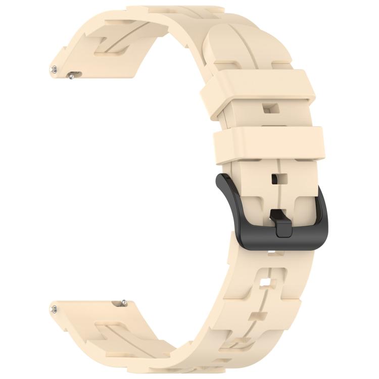 20mm Kalebol Solid Color Black Buckle Round Tail Silicone Watch Band