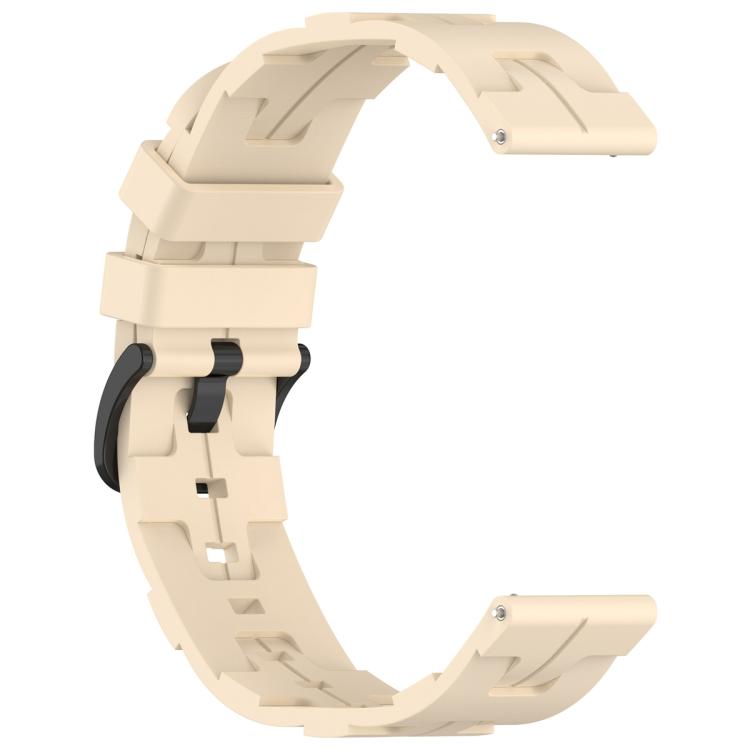 20mm Kalebol Solid Color Black Buckle Round Tail Silicone Watch Band