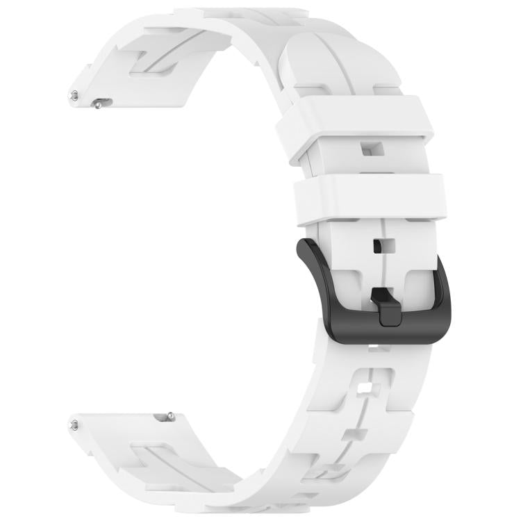 22mm Kalebol Solid Color Black Buckle Round Tail Silicone Watch Band