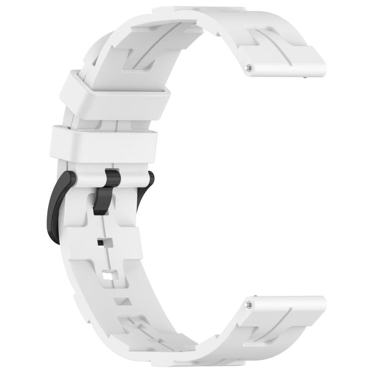 22mm Kalebol Solid Color Black Buckle Round Tail Silicone Watch Band