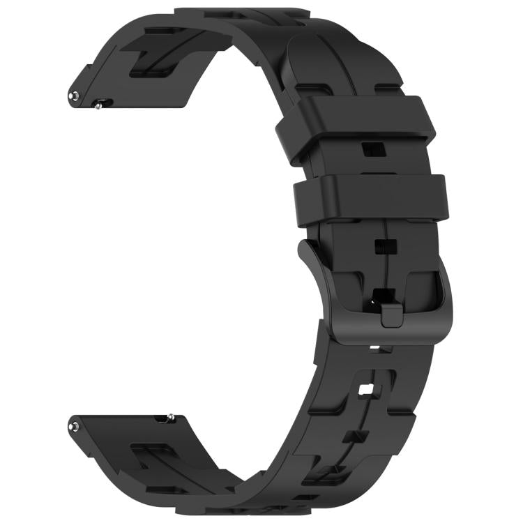 22mm Kalebol Solid Color Black Buckle Round Tail Silicone Watch Band