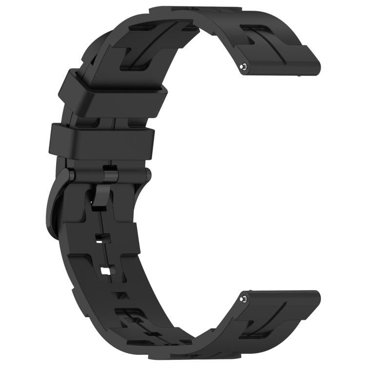 22mm Kalebol Solid Color Black Buckle Round Tail Silicone Watch Band