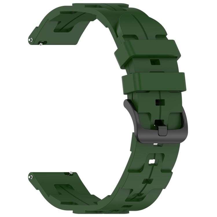 22mm Kalebol Solid Color Black Buckle Round Tail Silicone Watch Band