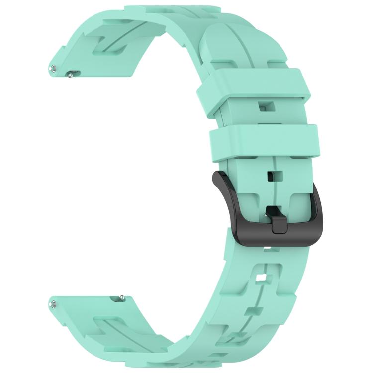 22mm Kalebol Solid Color Black Buckle Round Tail Silicone Watch Band