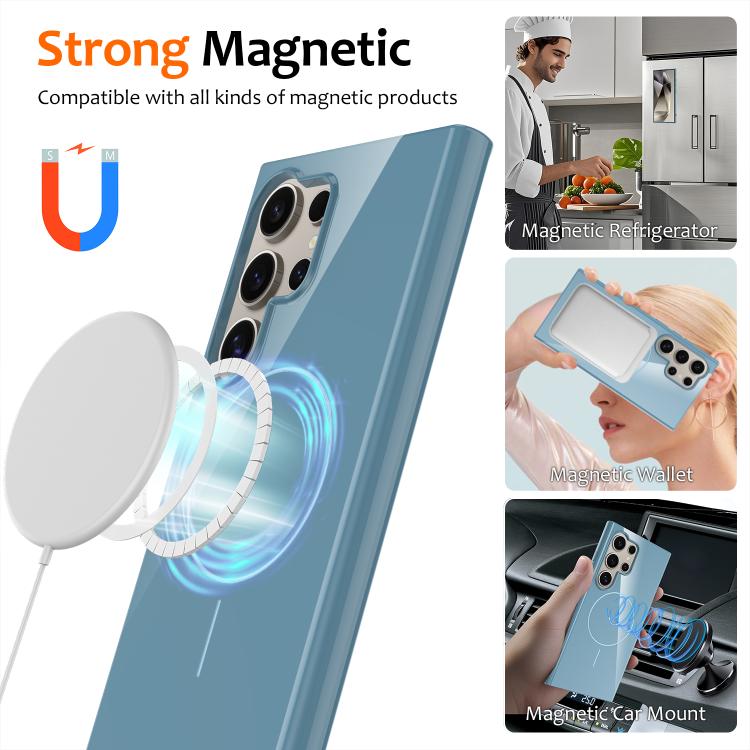 For Samsung Galaxy S23 Ultra 5G Glossy TPU Shockproof MagSafe Phone Case with Lanyard