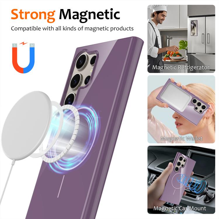 For Samsung Galaxy S23 Ultra 5G Glossy TPU Shockproof MagSafe Phone Case with Lanyard