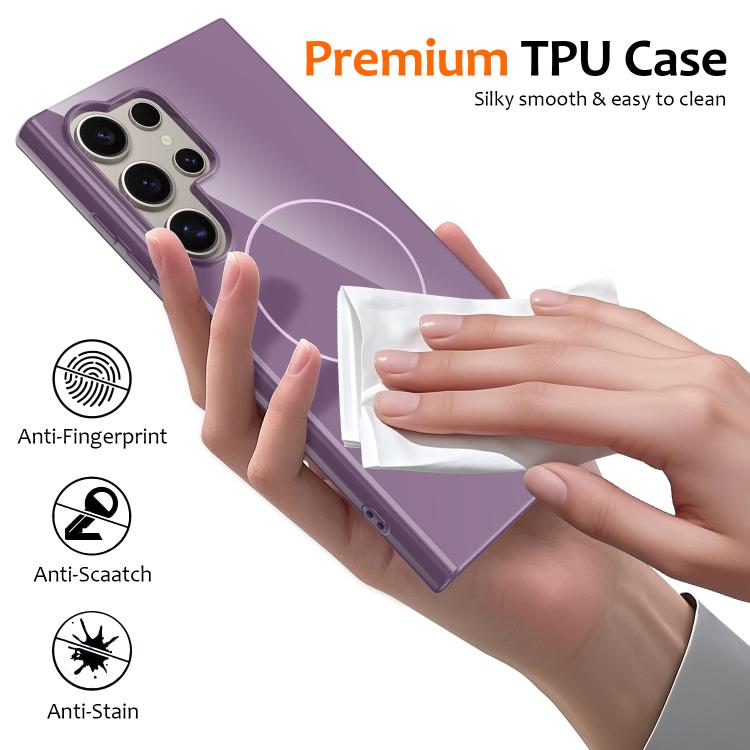For Samsung Galaxy S23 Ultra 5G Glossy TPU Shockproof MagSafe Phone Case with Lanyard