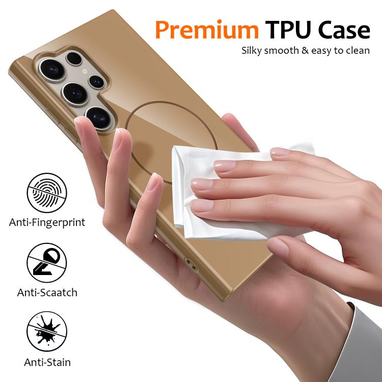 For Samsung Galaxy S23 Ultra 5G Glossy TPU Shockproof MagSafe Phone Case with Lanyard