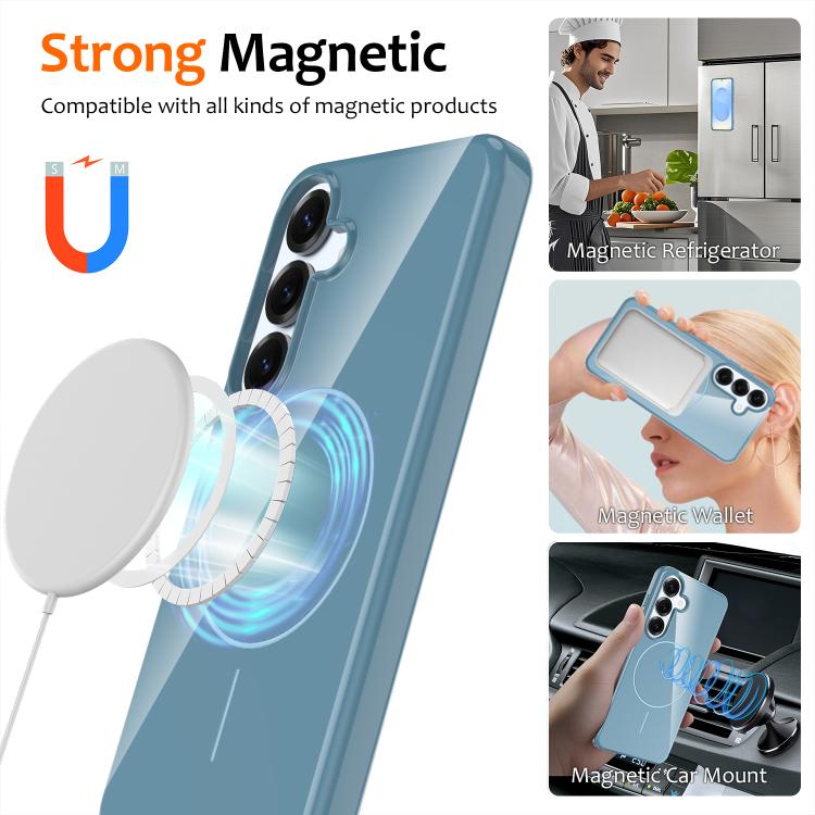 For Samsung Galaxy S24 FE 5G Glossy TPU Shockproof MagSafe Phone Case with Lanyard