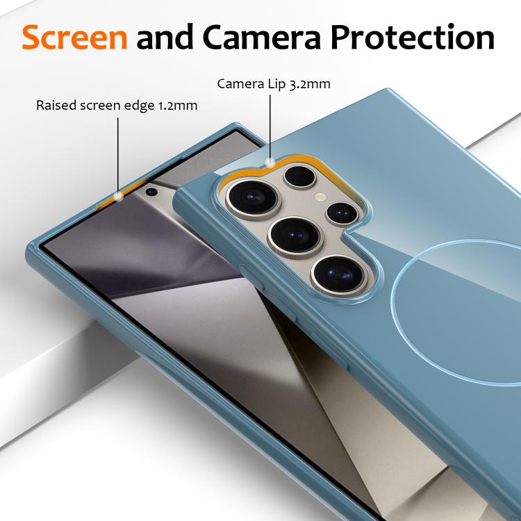 For Samsung Galaxy S24 Ultra 5G Glossy TPU Shockproof MagSafe Phone Case with Lanyard