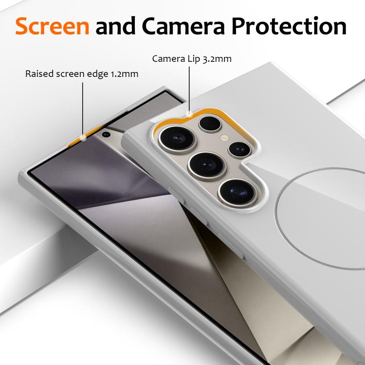 For Samsung Galaxy S24 Ultra 5G Glossy TPU Shockproof MagSafe Phone Case with Lanyard