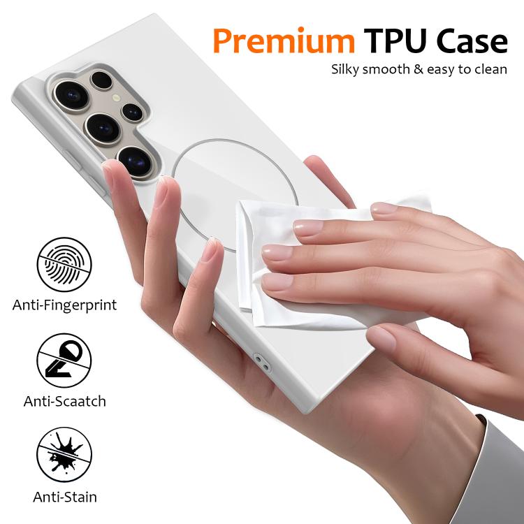 For Samsung Galaxy S24 Ultra 5G Glossy TPU Shockproof MagSafe Phone Case with Lanyard