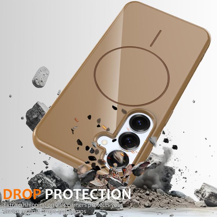 For Samsung Galaxy S24 5G Glossy TPU Shockproof MagSafe Phone Case with Lanyard