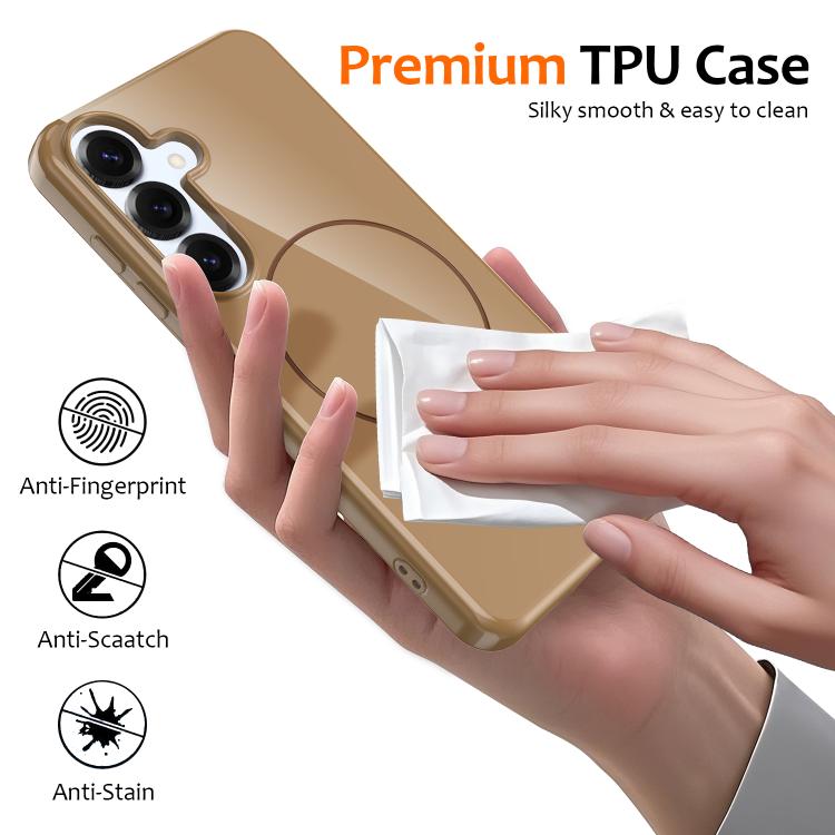 For Samsung Galaxy S24 5G Glossy TPU Shockproof MagSafe Phone Case with Lanyard