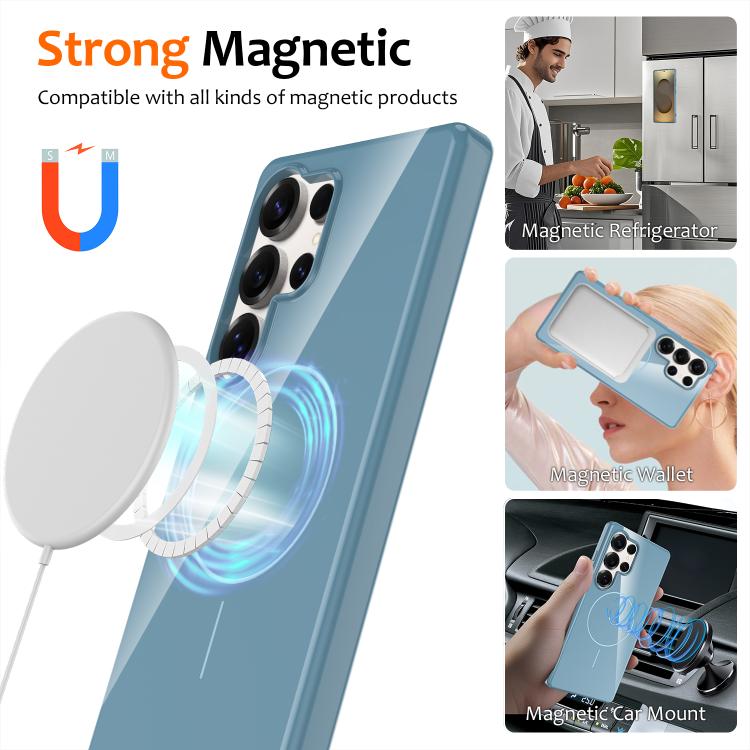 For Samsung Galaxy S25 Ultra 5G Glossy TPU Shockproof MagSafe Phone Case with Lanyard