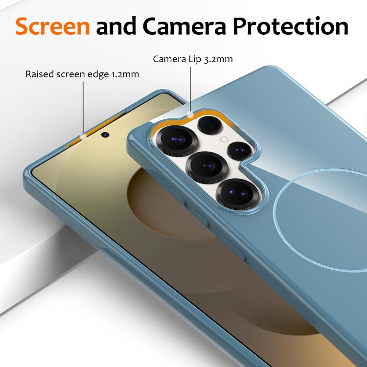 For Samsung Galaxy S25 Ultra 5G Glossy TPU Shockproof MagSafe Phone Case with Lanyard