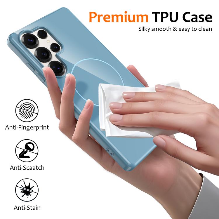 For Samsung Galaxy S25 Ultra 5G Glossy TPU Shockproof MagSafe Phone Case with Lanyard