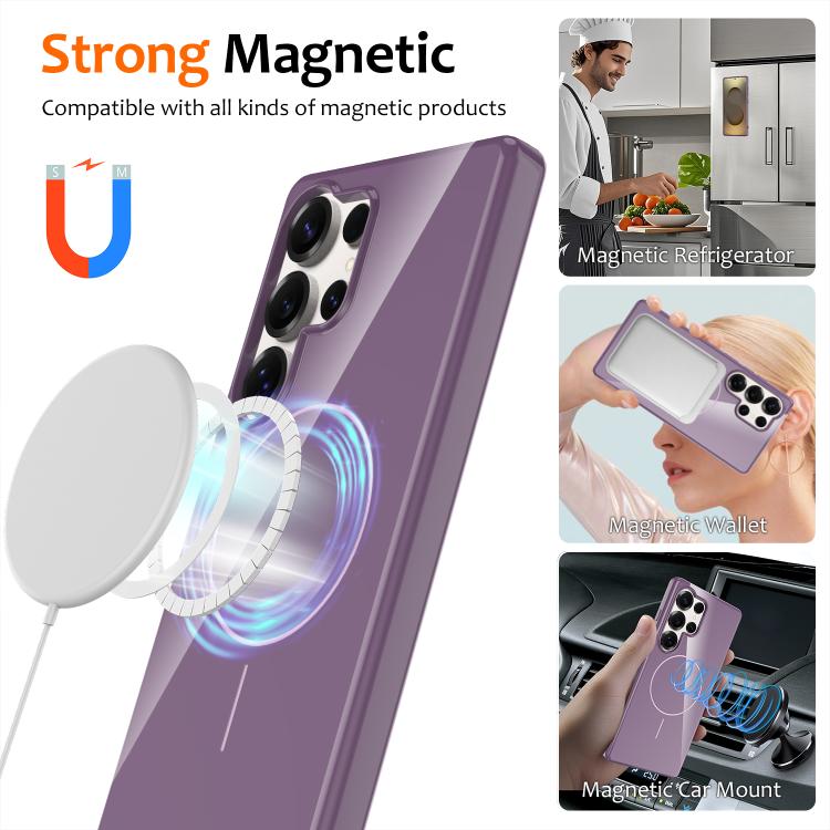 For Samsung Galaxy S25 Ultra 5G Glossy TPU Shockproof MagSafe Phone Case with Lanyard