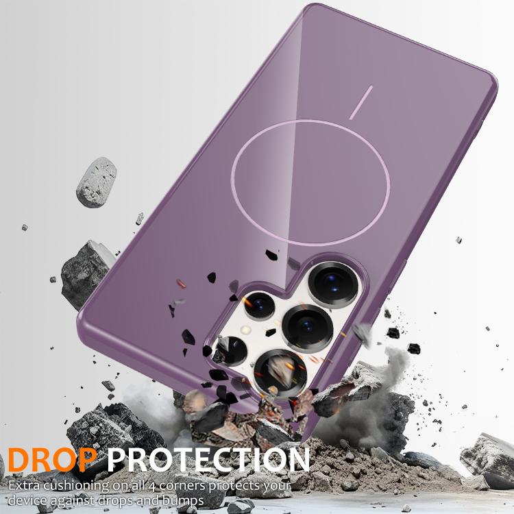 For Samsung Galaxy S25 Ultra 5G Glossy TPU Shockproof MagSafe Phone Case with Lanyard