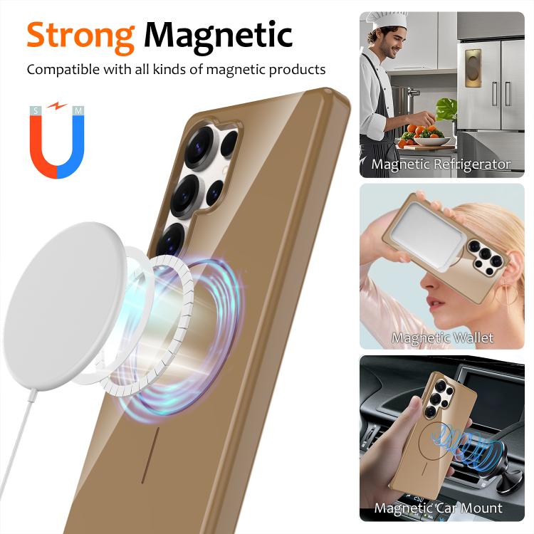 For Samsung Galaxy S25 Ultra 5G Glossy TPU Shockproof MagSafe Phone Case with Lanyard