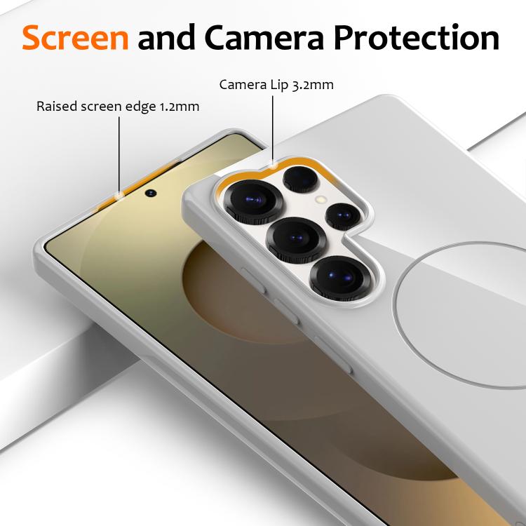 For Samsung Galaxy S25 Ultra 5G Glossy TPU Shockproof MagSafe Phone Case with Lanyard