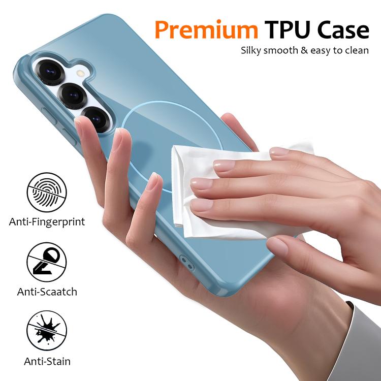 For Samsung Galaxy S25 5G Glossy TPU Shockproof MagSafe Phone Case with Lanyard