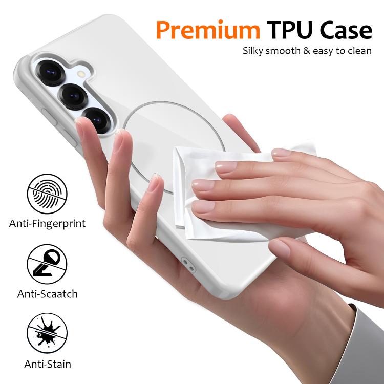 For Samsung Galaxy S25 5G Glossy TPU Shockproof MagSafe Phone Case with Lanyard