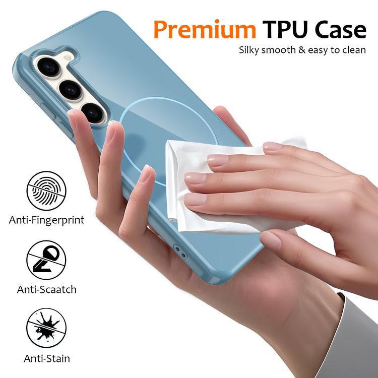 For Samsung Galaxy S23+ 5G Glossy TPU Shockproof MagSafe Phone Case with Lanyard