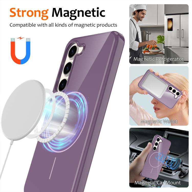 For Samsung Galaxy S23+ 5G Glossy TPU Shockproof MagSafe Phone Case with Lanyard
