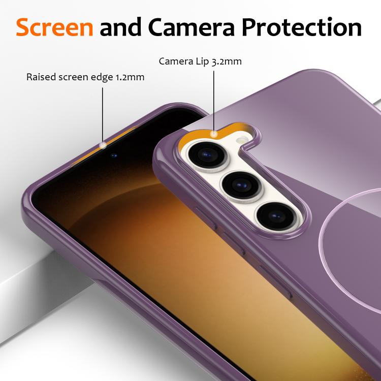 For Samsung Galaxy S23+ 5G Glossy TPU Shockproof MagSafe Phone Case with Lanyard