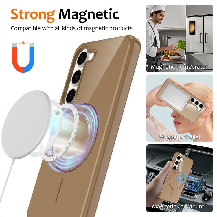 For Samsung Galaxy S23+ 5G Glossy TPU Shockproof MagSafe Phone Case with Lanyard