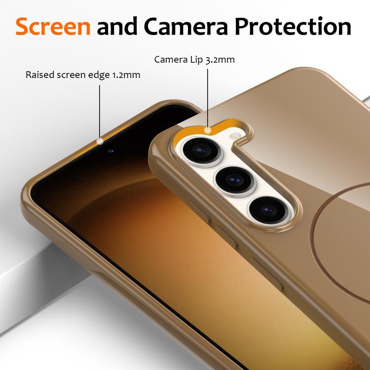 For Samsung Galaxy S23+ 5G Glossy TPU Shockproof MagSafe Phone Case with Lanyard
