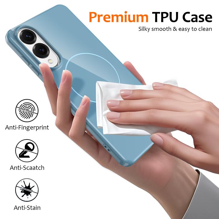 For Samsung Galaxy S25 Edge 5G Glossy TPU Shockproof MagSafe Phone Case with Lanyard