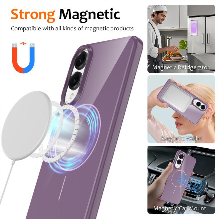 For Samsung Galaxy S25 Edge 5G Glossy TPU Shockproof MagSafe Phone Case with Lanyard