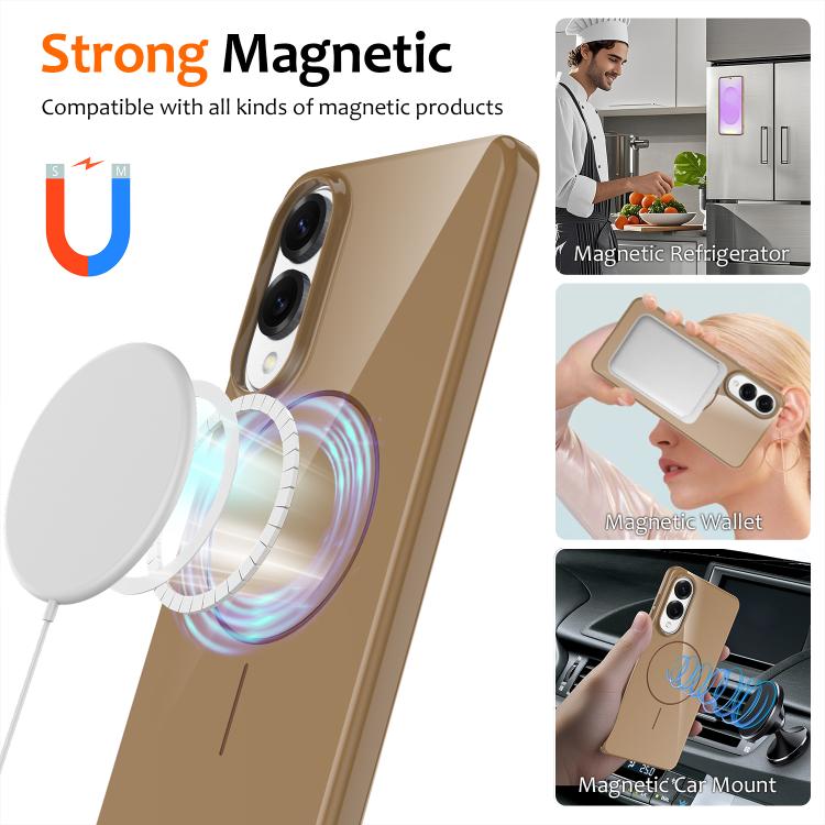 For Samsung Galaxy S25 Edge 5G Glossy TPU Shockproof MagSafe Phone Case with Lanyard