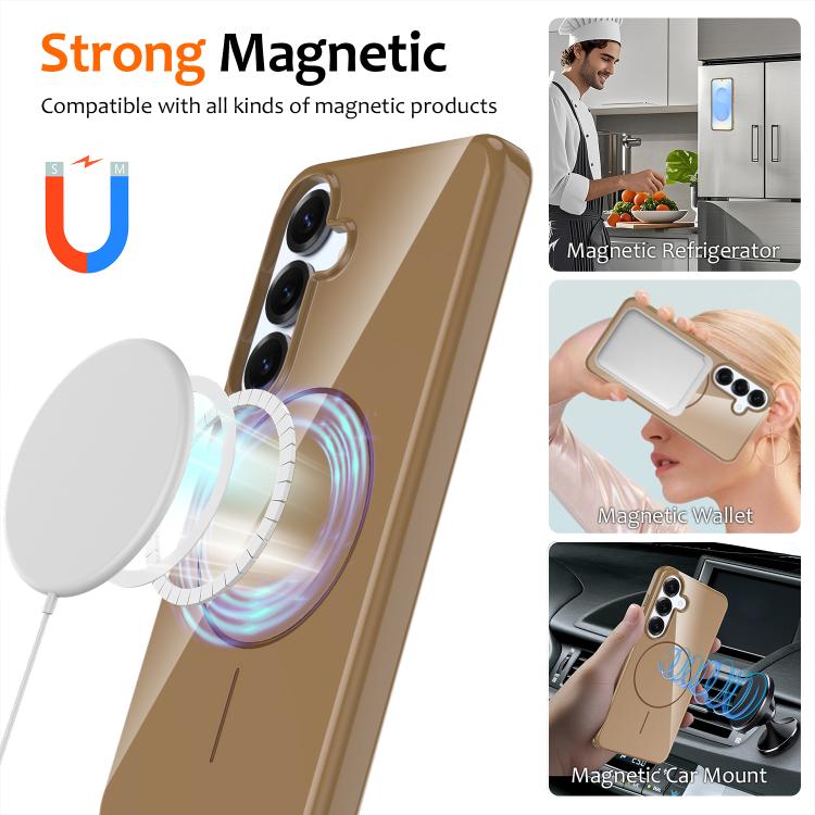 For Samsung Galaxy S25 FE 5G Glossy TPU Shockproof MagSafe Phone Case with Lanyard