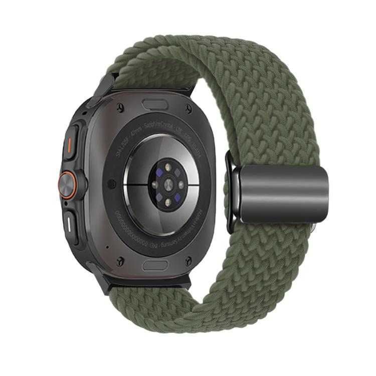 For Samsung Galaxy Watch Ultra 47mm / Ultra 2025 Kalebol Braided Loop Magnetic Black Buckle Watch Band