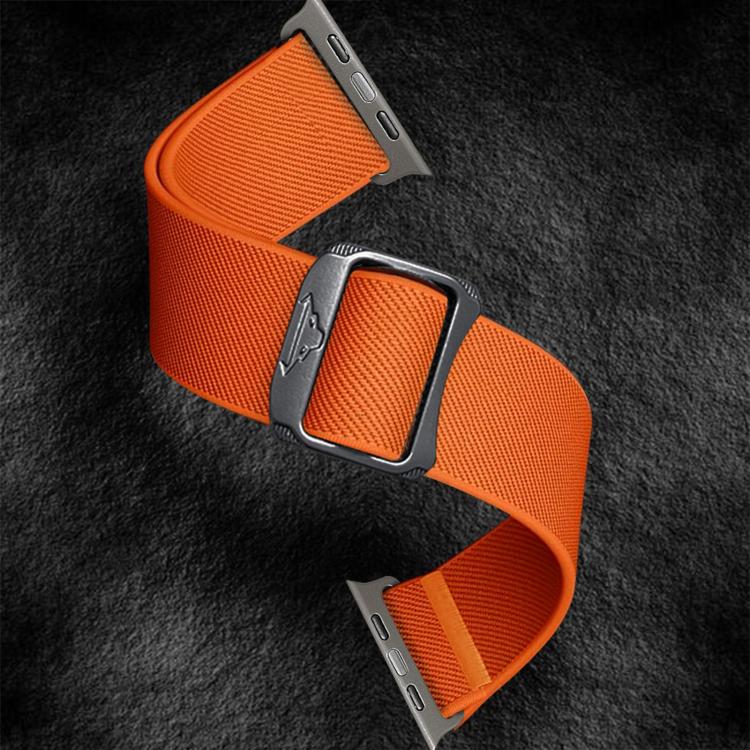 For Apple Watch 46mm / 49mm / 45mm / 44mm Kalebol Bull Bead Buckle Elastic Nylon Watch Band