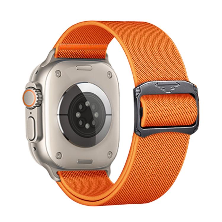 For Apple Watch 46mm / 49mm / 45mm / 44mm Kalebol Bull Bead Buckle Elastic Nylon Watch Band