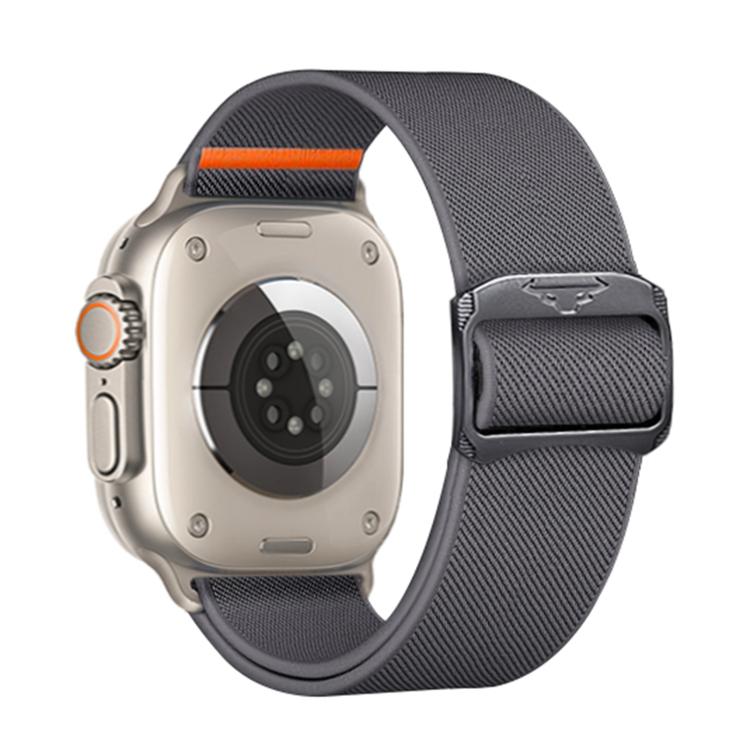 For Apple Watch 46mm / 49mm / 45mm / 44mm Kalebol Bull Bead Buckle Elastic Nylon Watch Band