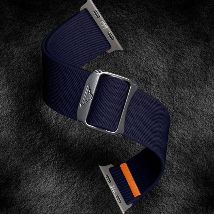 For Apple Watch 46mm / 49mm / 45mm / 44mm Kalebol Bull Bead Buckle Elastic Nylon Watch Band